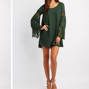 Emerald Bell Sleeve Shift Dress